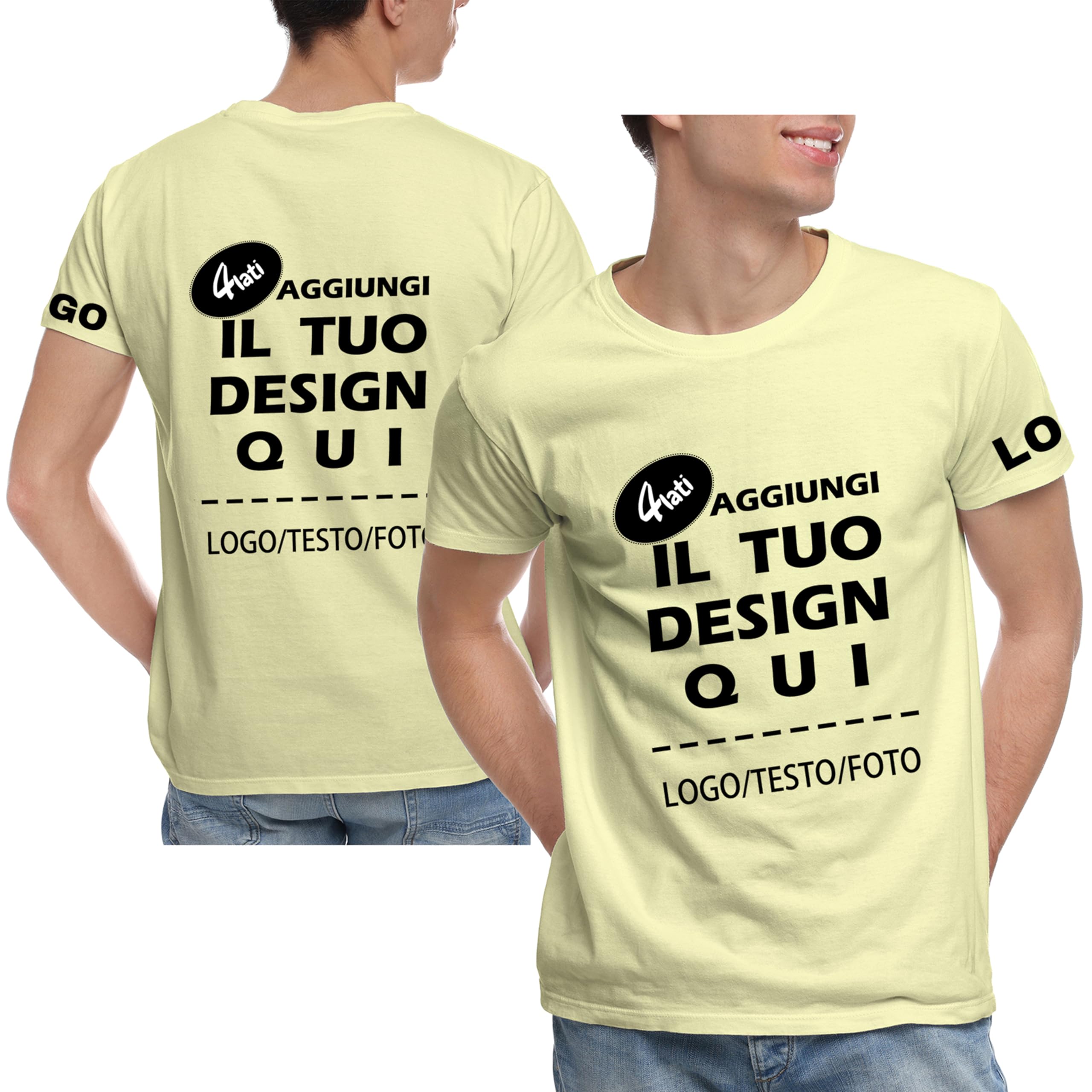 Maglietta Personalizzabile Con Foto E Testo - T-Shirt Uomo E Donna Con Stampa Fronte E Retro - Regalo Originale - Foto 12