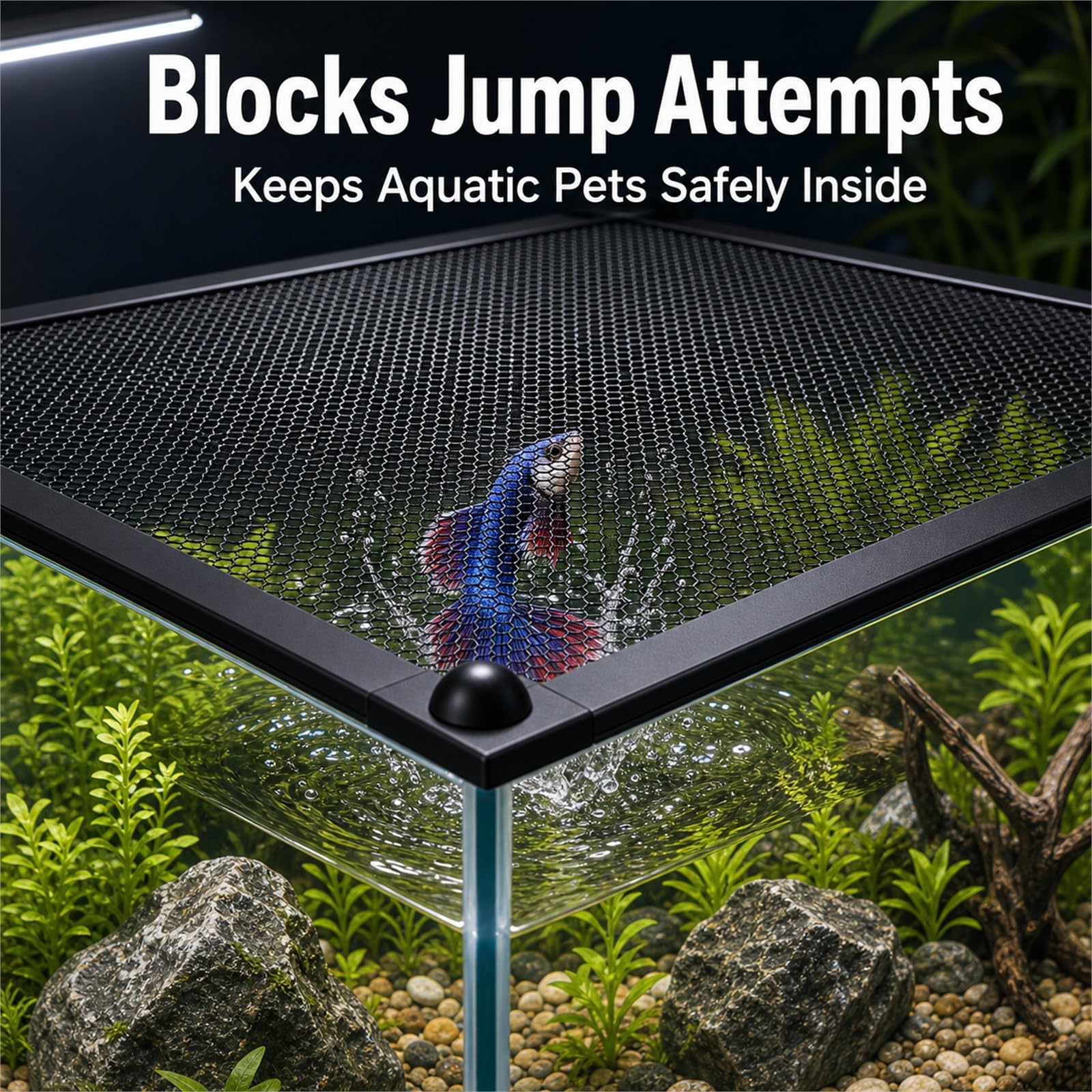 Magnetische Aquariumabdeckung,Aquarium Abdecknetz Magnetisch,Aquarium Bildschirm Top Abdeckung,Sicheren Halt,verhindert,DASS Fische herausspringen,für Fische,Reptilien,Schildkröten