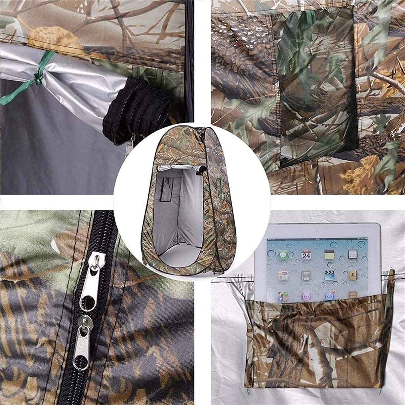 Toilettenzelt Pop Up Campingzelte, Tragbar, Sofort POP-UP-Zelt, Privatsphäre, Reisezelt, Outdoor-Camping, Toilette, Dusche, Umkleideraum, Einzelzimmer Mit Tasche, 47,24 * 47,24 * 74,80 Zoll Pop-Up-Zel