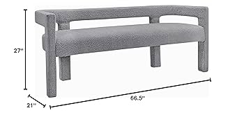 IDÉE　SOLID BENCH ヘンリーボーン柄ナチュラルグレー HomePop Large Modern Storage Bench - Sustainable Gray Woven