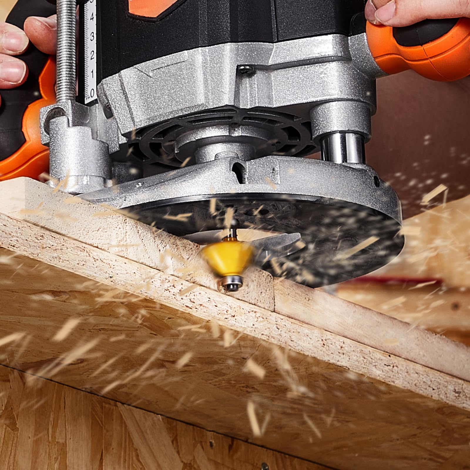 VEVOR Fräser-Set, 15-teilig, Oberfräser-Set mit 1/4-Zoll-Schaft, Kunststoff-Tragekoffer, Holzbearbeitungswerkzeuge für professionelle und Anfänger-Schreiner, für Holz, MDF, Spanplatten, Sperrholz
