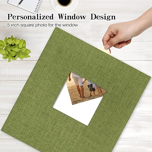 Miniatura 2 de potricher - Álbum de fotos de gran capacidad, para 600 fotos de 4 x 6 pulgadas, tapa dura de lino, álbum familiar, de bebés, para bodas,