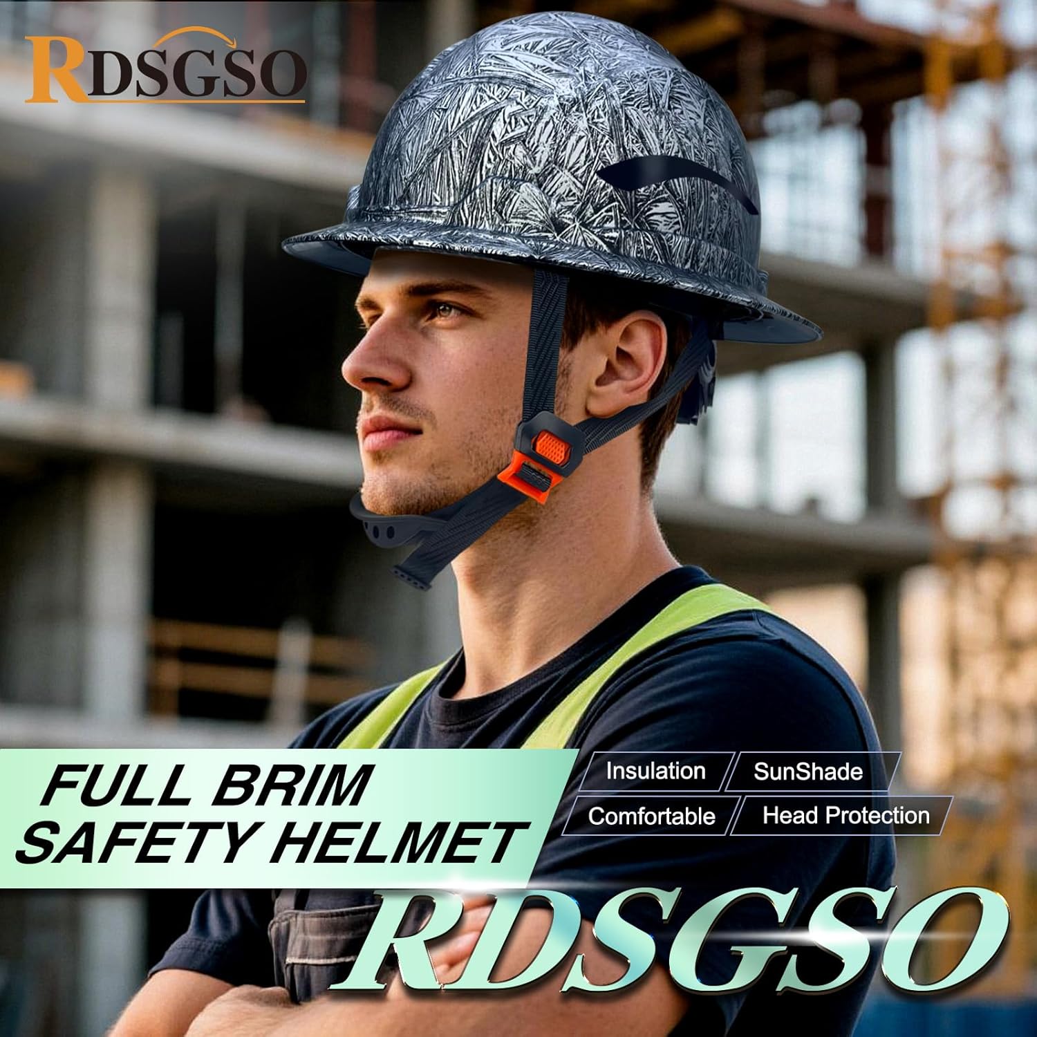 Full Brim Hard Hats ANSI/ISEA Z89.1 Type I Class E Certified 6-Point Suspension Lightweight Adjustable Safety Helmet for Construction Industrial