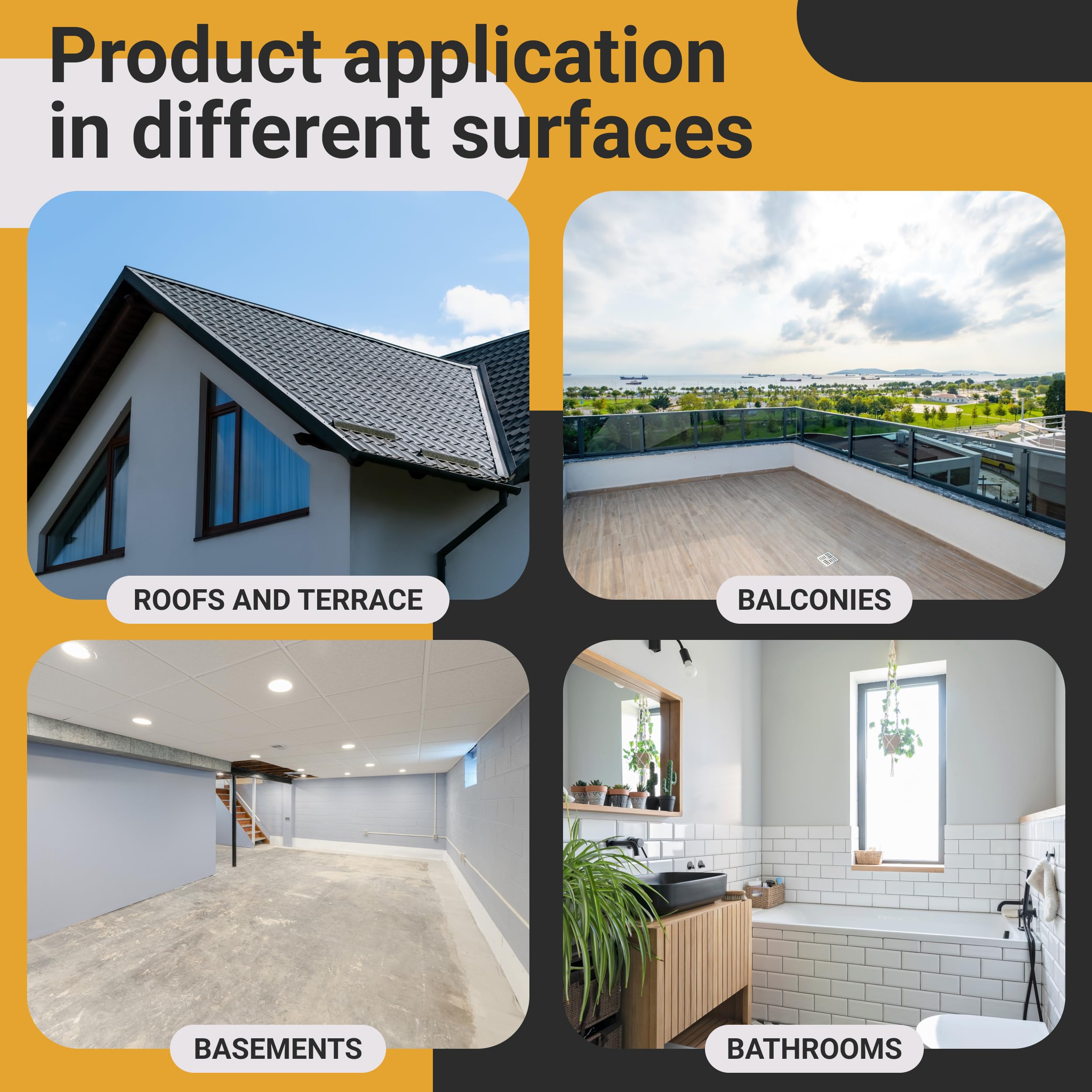 Proxinova Waterproof Sealant, Transparent, Weatherproof Seal for Roofs Terraces, Bathrooms & Basements - Image 3