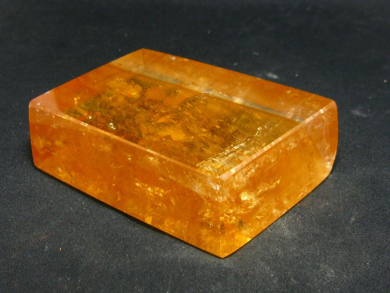 Large Yellow Rhomb Calcite Iceland Spar Crystal From Mexico - 2.9"