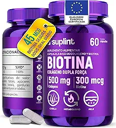 Biotina 500 MG | Complexo de Beleza para Cabelo, Pele e Unhas | Suplemento para Crescimento Capilar | Vitaminas Sem Glúten | Desenvolvido na Holanda | Vitamina B para cabelo e unha | 60 Cápsulas