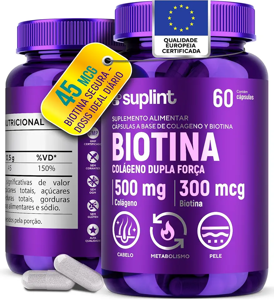 Biotina 500 MG Complexo de Beleza Holandês