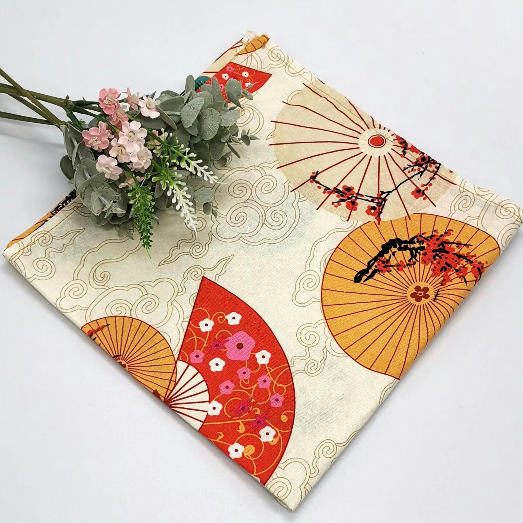 THAYLA 46-90 cm 4 sztuki w japońskim stylu wachlarz wielokrotnego użytku Furoshiki mała japońska tkanina do pakowania prezent kwadratowy szalik tkanina do owijania bento