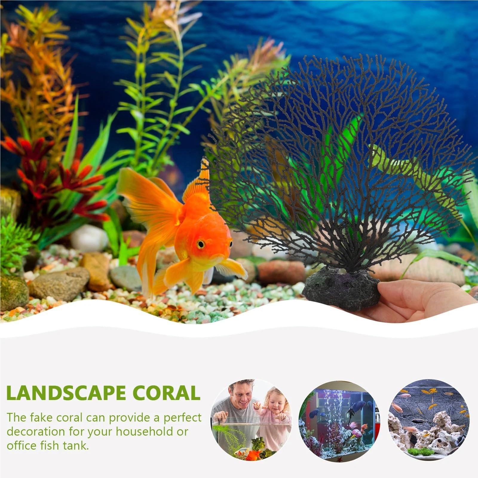 Lot de 5 plantes artificielles en PVC pour décoration d'aquarium