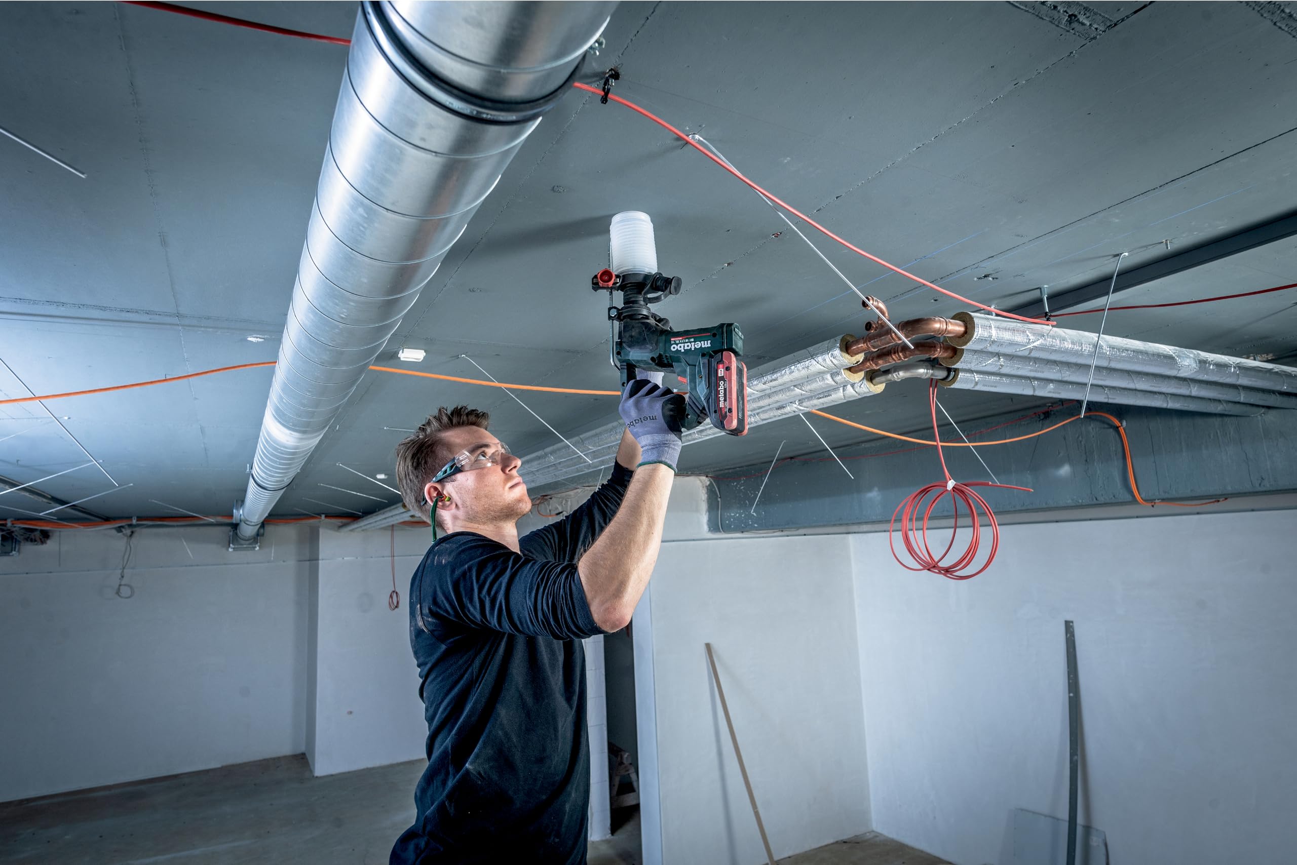 metabo BH 18 LTX BL 16 Taladro Percutor, Martillo sin Escobillas de 18 V | Ligero sistema MVT antivibración, incluye tope de profundidad y mango adicional, sin batería ni cargador, sistema CAS