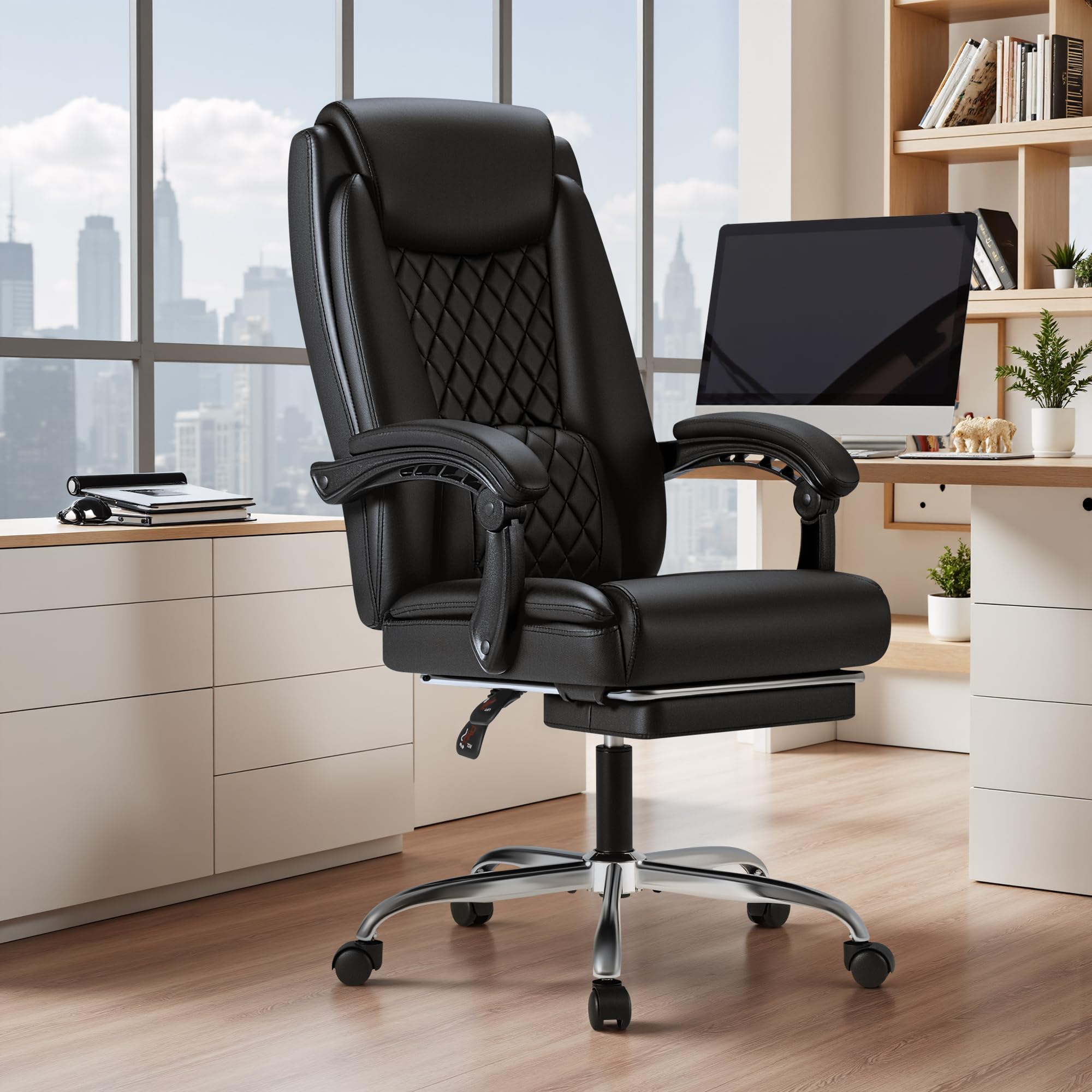 Furmax Office Chair with Footrest Ergonomic High Back Design Executive Computer Desk Chair400lbs 90-135 Reclining Leather Home Office — view 2