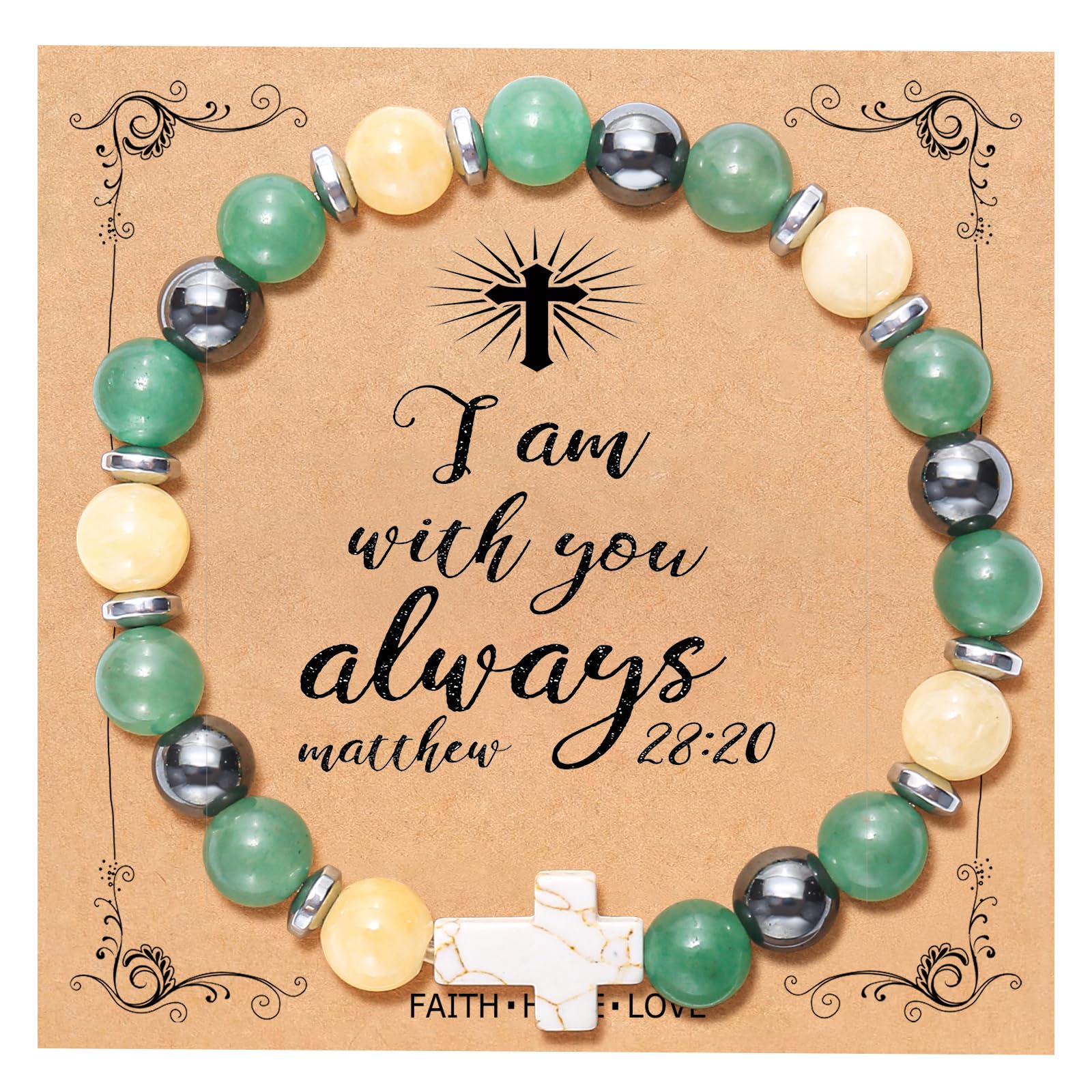 QWNHONEY Cross Bracelet for Women Christian Gifts Colorful Imperial Stone Catholic Religious Jewelry Mothers Day Birthday Christmas Gifts for Women Mother Daughter Sister Girlfriend Grandma Wife