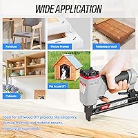 Vista 6 de meite 8016B - Engrapadora de tapicería, calibre 21, corona de 1/2 pulgada, grapadora neumática de alambre fino de 1/4 a 5/8 pulgadas