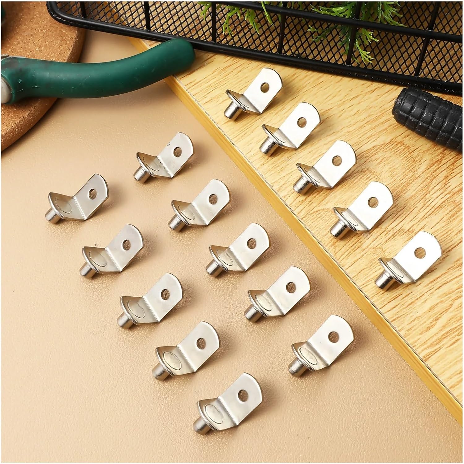 Cabinet Shelf Clips 100Pcs L Shape Shelf Brackets Pins Cabinet Support for Kitchen Bookcase Closet Durable Metal Pegs for Shelves