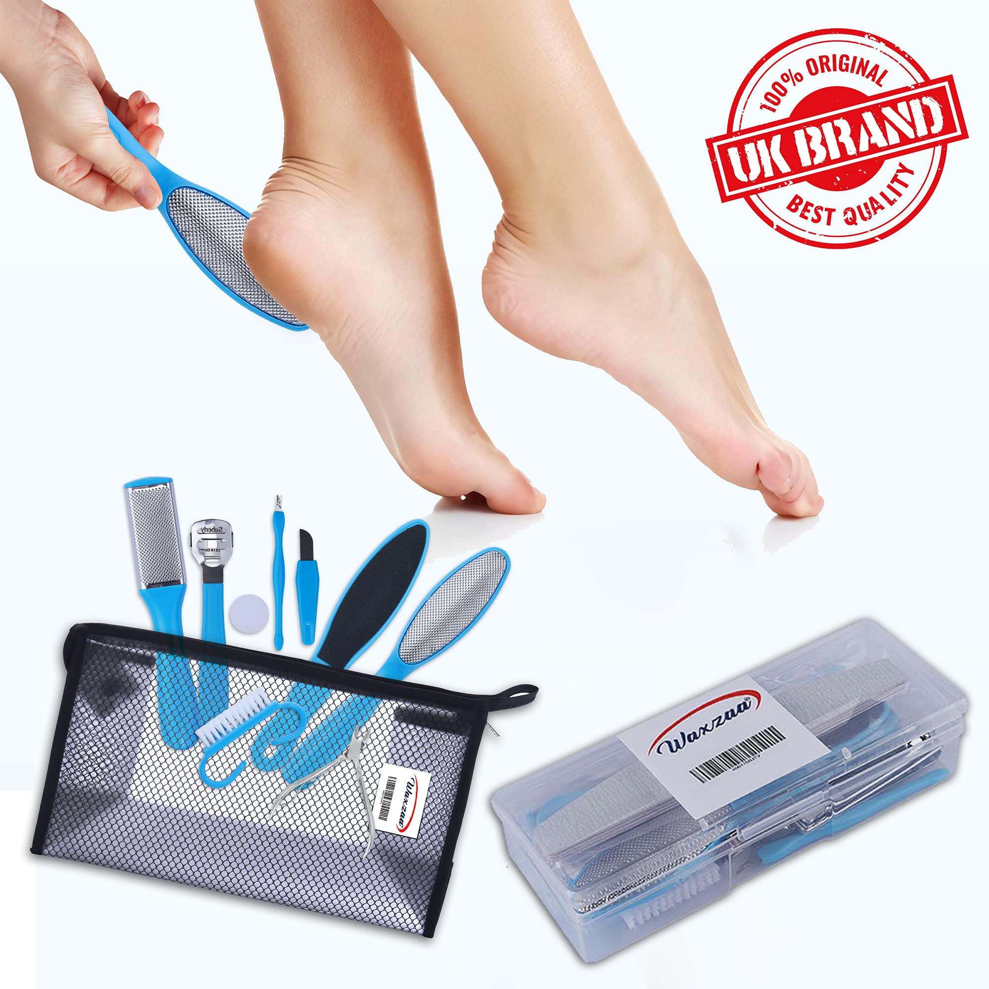 Waxzaa Professional Pedicure kit 17 in 1 Including Foot File Hard Skin