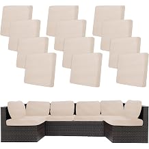 12 Pcs Outdoor Cushion Covers, Patio Sofa Cushion Covers Replacement