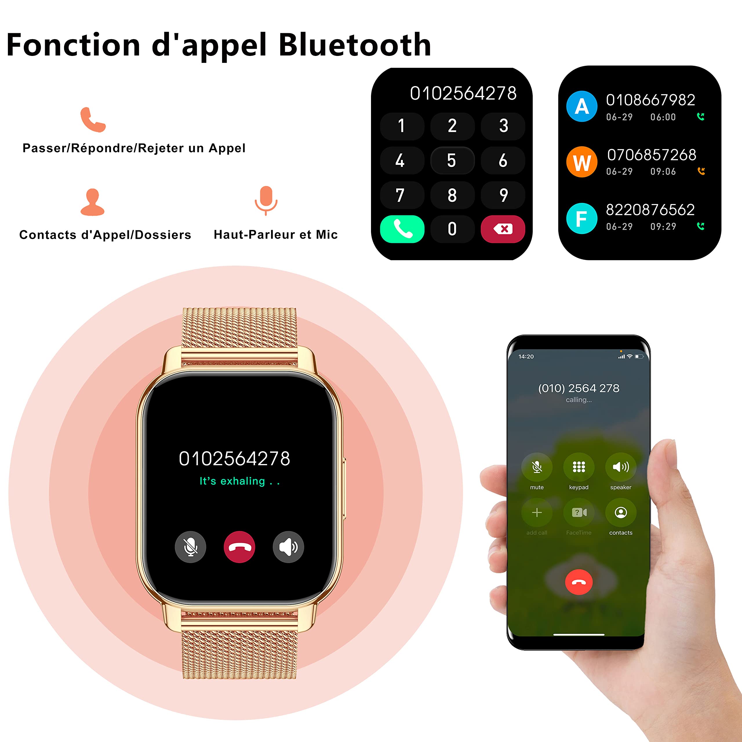 Popglory Montres connectées Tendance pour Femme
