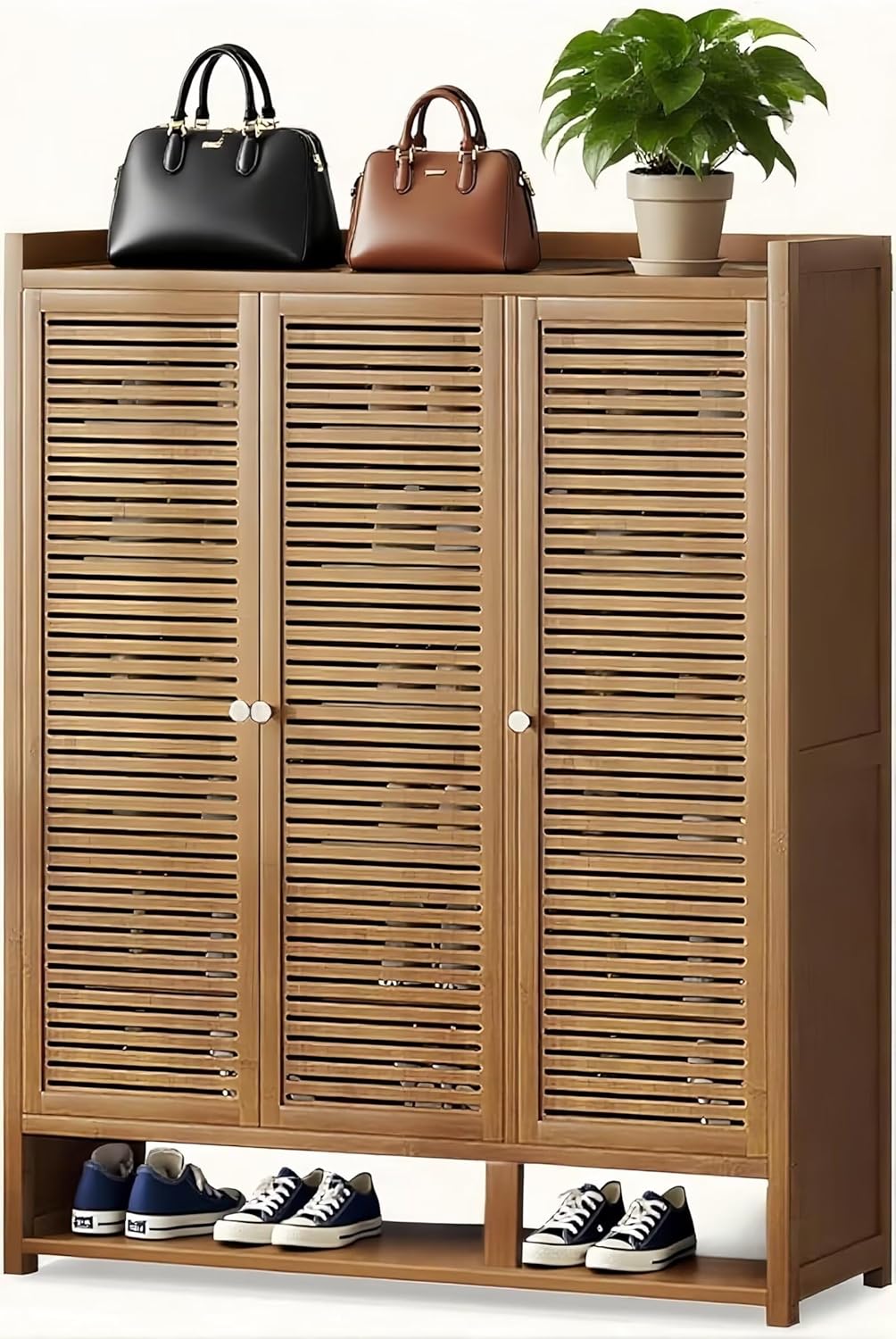 シューズラック 下駄箱 竹製 シューズキャビネット 8段 88x32x111.3.cm 大容量 収納