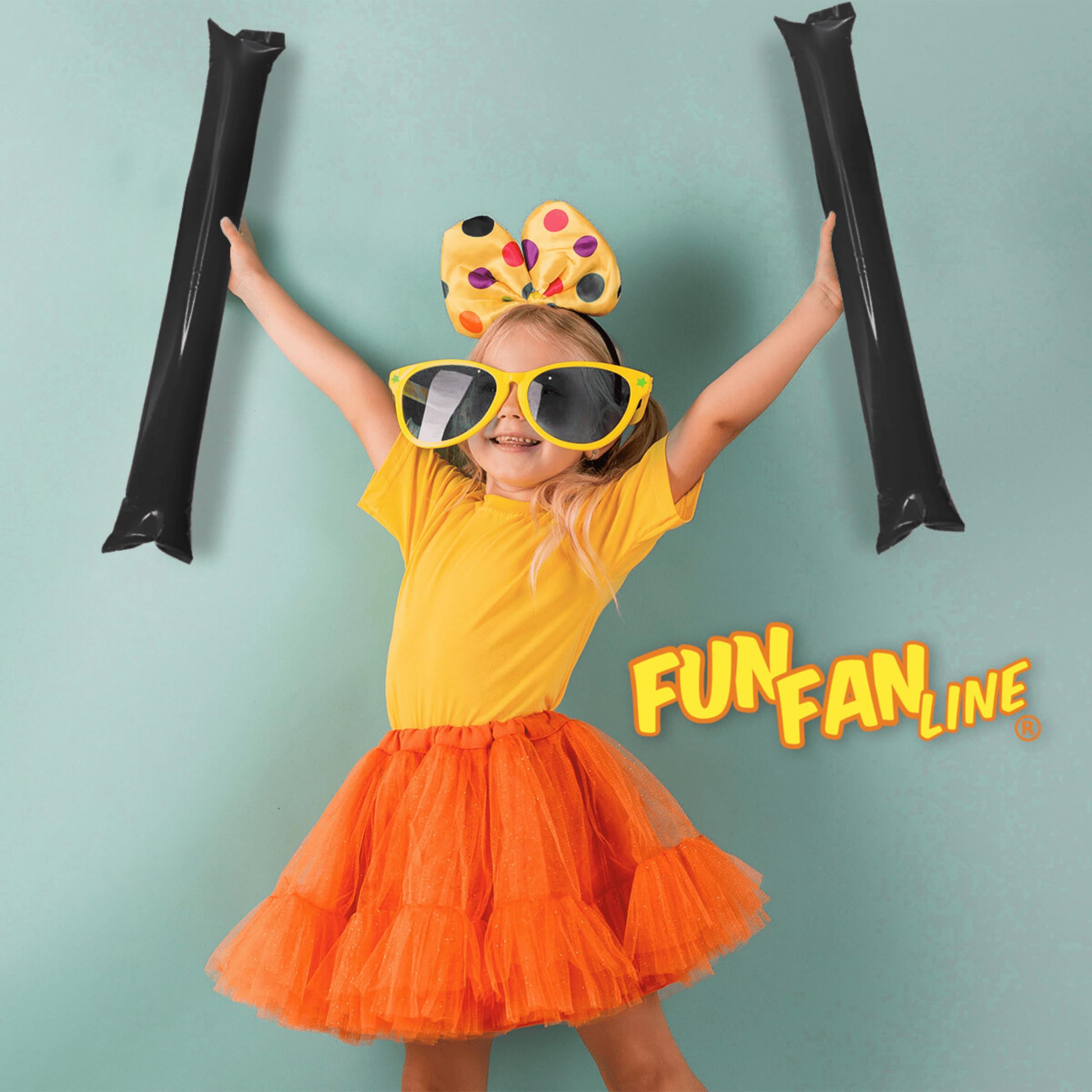 Lot 100 Paires Bâtons de Frappe Gonflables Réutilisables | Bâtons de Fête ou d'Animation Bruyants pour Événements Sportifs et Célébrations | Cotillons et Accessoires d'Ambiance (Noir)