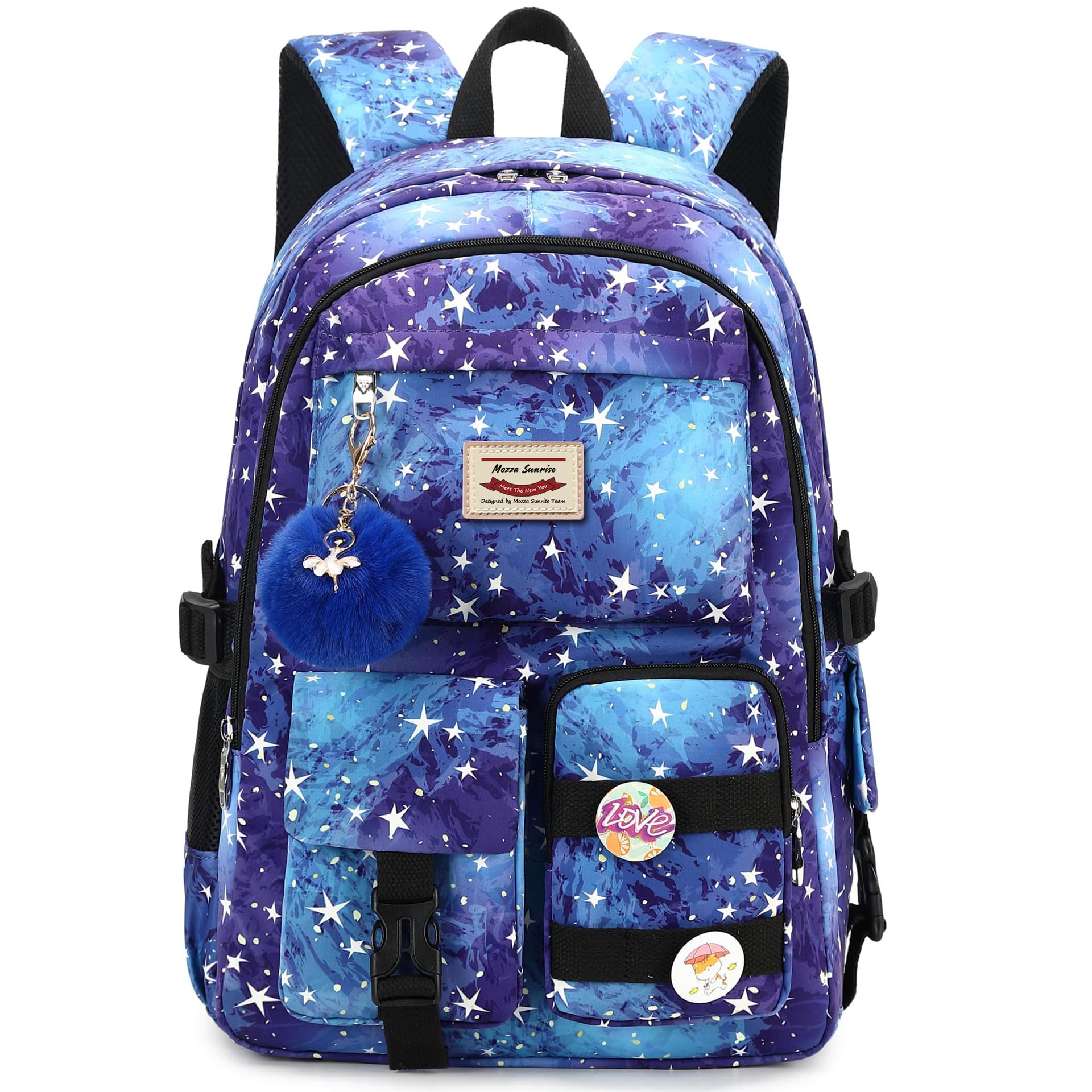 ZHANAO Backpack for Girls Large Capacity Daypacks Water Resistant Breathability Bookbag Travel Backpacks Bookbag for Girls, D-blue, L, Tie-dye Backpack