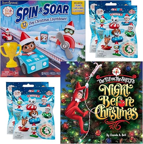 The Elf on the Shelf Paquete de Adviento: Calendario de Adviento North Pole Sweet Spinners, libro de cuentos de elfo en la noche antes de Navidad y