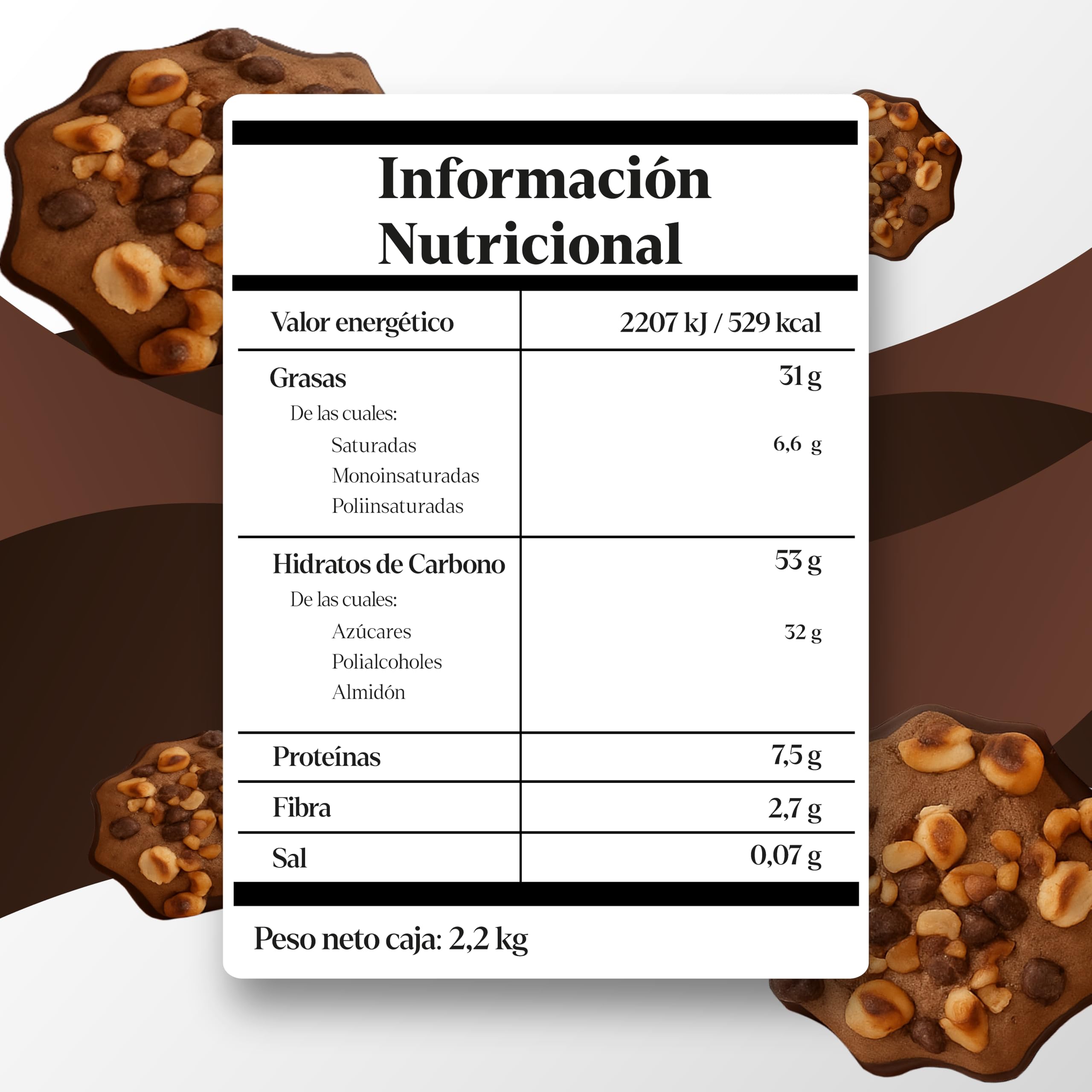 LAPASION - Biscotti di cacao con nocciole, riempiti e bagnati, 2,5 kg