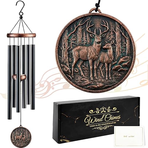 Deer Wind Chimes for Outside, Memorial Gift for Men Women,