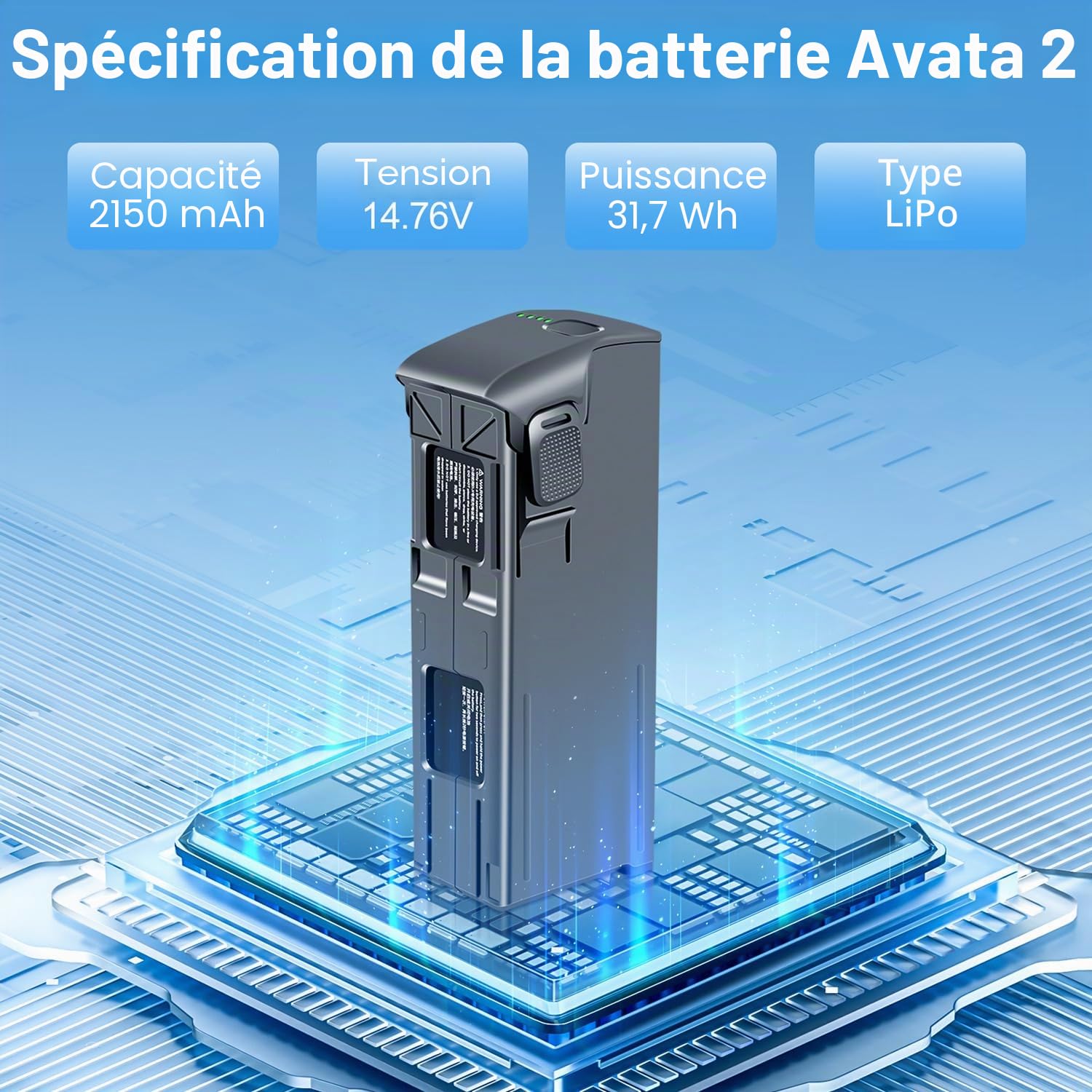 COOLSHOW Vol Intelligent Batterie Avata 2 2150mAh 2 Packs Offrant 23 Mins de Temps de vol Maximum et Triple Chargeur Batterie Avata 2 Hub de Charge Bidirectionnel Compatible avec Le Drone DJI Avata 2