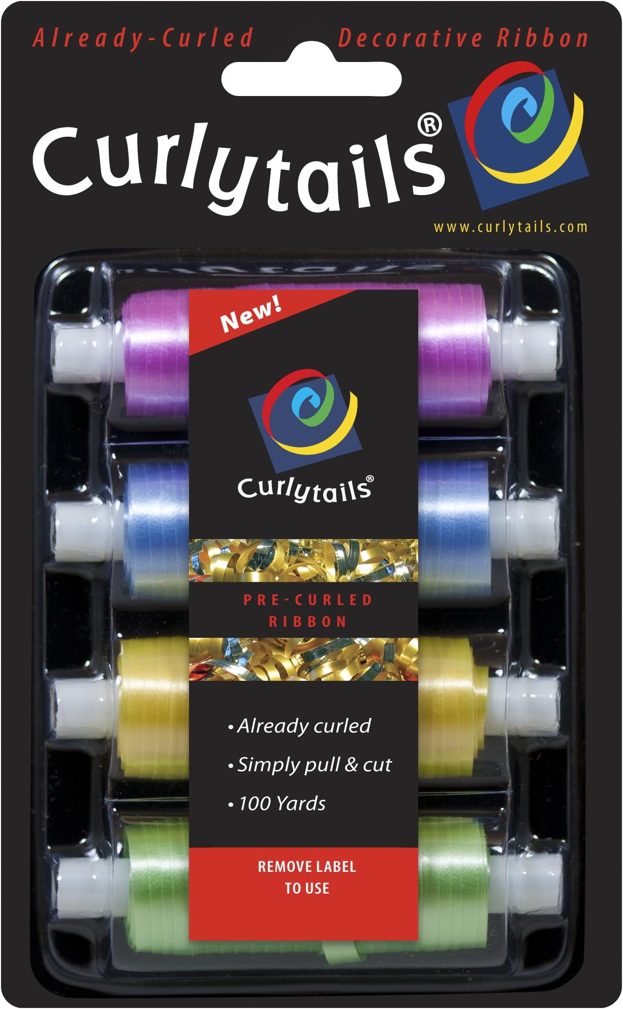 Curlytails Pre-Curled Ribbon, Pastel Pack