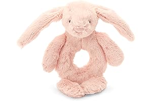 Jellycat Bashful Blush Bunny Soft Plush Book for Baby Joy