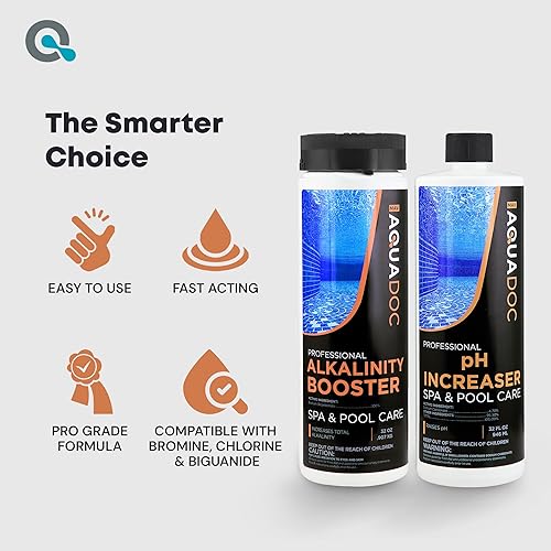 Miniatura 6 de AquaDoc Spa Elevador de Alcalinidad y Elevador de pH para Jacuzzi Bundle - Incluye pH Up de 32oz y Alkalinity Up de 32oz para Jacuzzi - Químicos de