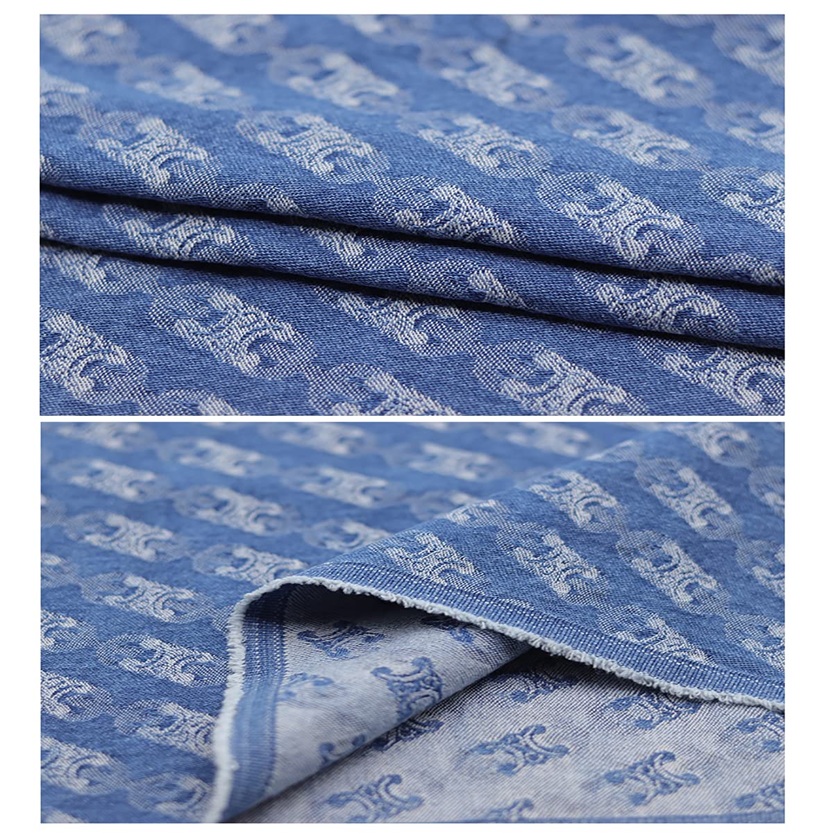 Tessuto denim Tessuto Jacquard Cotone Denim Materiale da Cucito Tessuti per la Casa per L'artigianato Fai-da-te Jeans Dress Shirting Patchwork Sartoria Home Decor(Larghezza: 1,5 M)(Size:2.5x1.5 m)