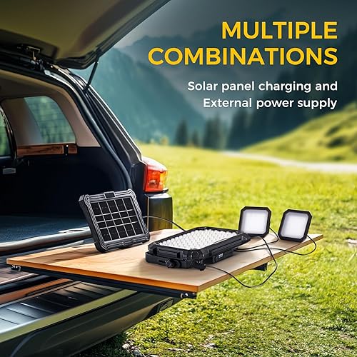 Miniatura 4 de Luz solar LED de trabajo recargable de 300 W, linterna solar LED de 8000 lúmenes, luces de camping portátiles, 4 modos de luz, luces de tienda de