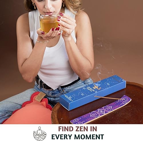 Miniatura 9 de Folkulture Varitas de incienso con soporte, juego de 3 Insenses (60 varillas) para la calma, tabaco Oud, rosa de oro, inscentajes o insentos no