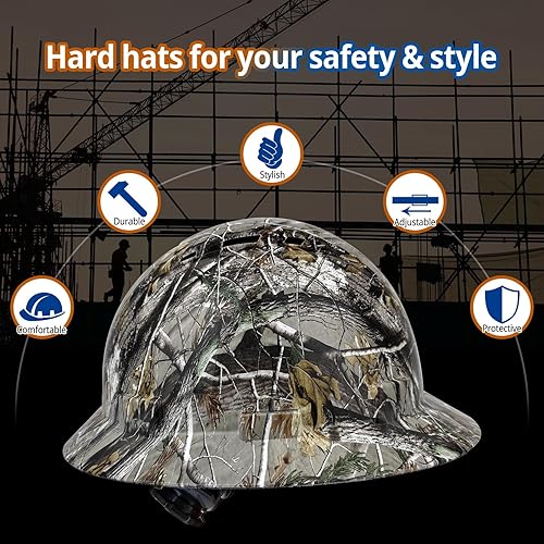 Miniatura 2 de Casco de seguridad OSHA de ala completa, casco de seguridad duradero y ligero de fibra de carbono, equipo de protección de suspensión de trinquete
