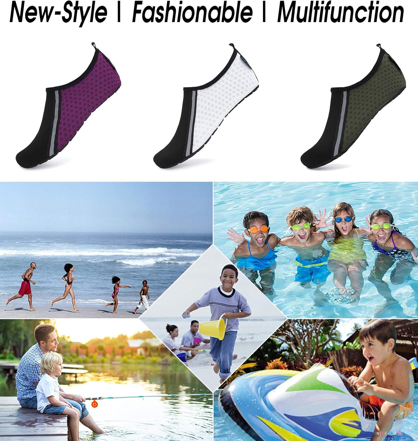 Miniatura 7 de Zapatos acuáticos para hombre y mujer, de secado rápido, para playa, piscina, natación, buceo, surf, deportes acuáticos, caminar, yoga