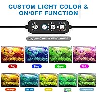 Vista 3 de SEAOURA 24/7 Mode Led Aquarium Light for Plants Growth-Full Spectrum Fish Tank Light with Timer, Auto On/Off, 7 Colors, Adjustable Brightness, 14W