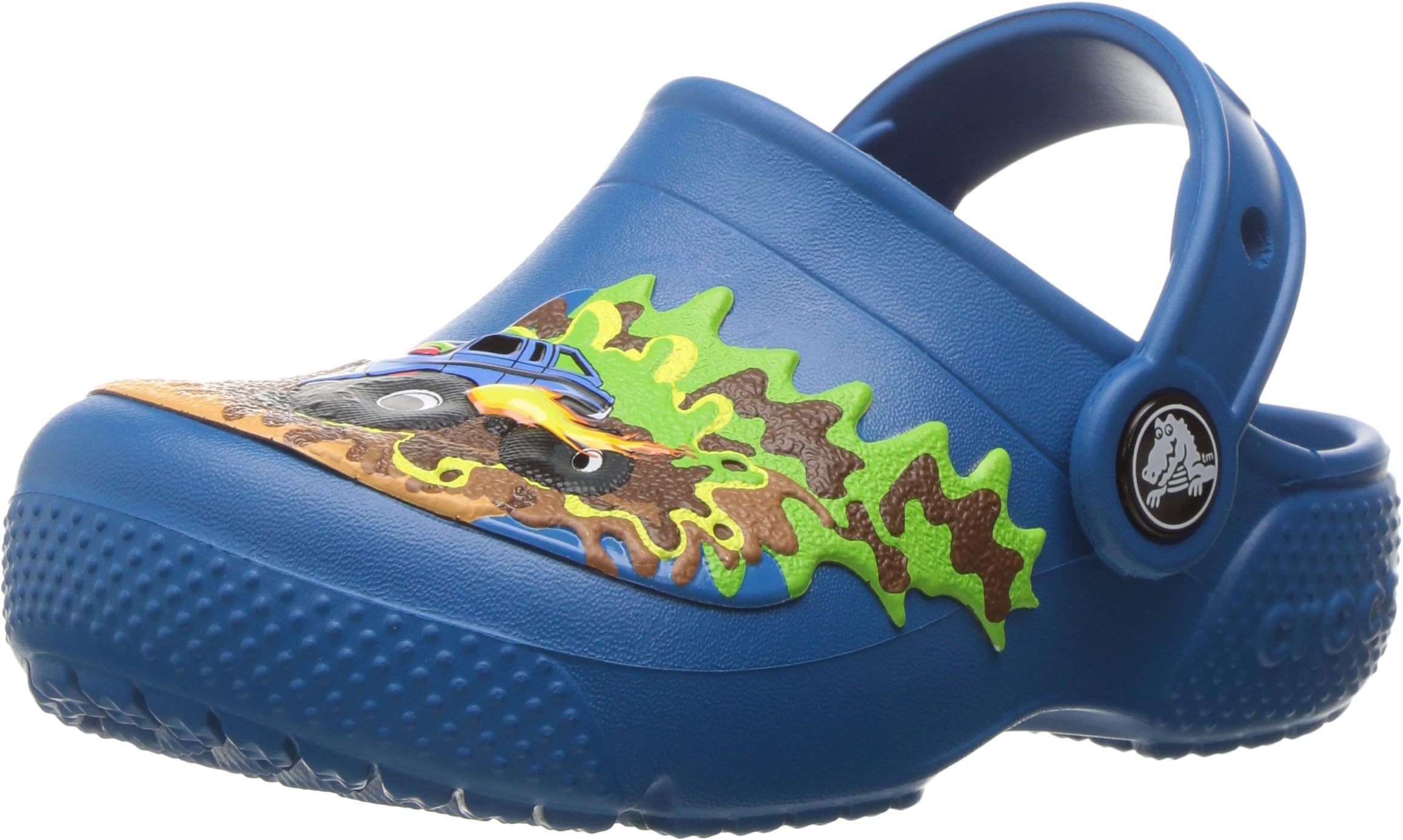 Crocs Kids' Fun Lab Boys Graphic Clog, Monster Truck/Ultramarine, 5 M US Toddler