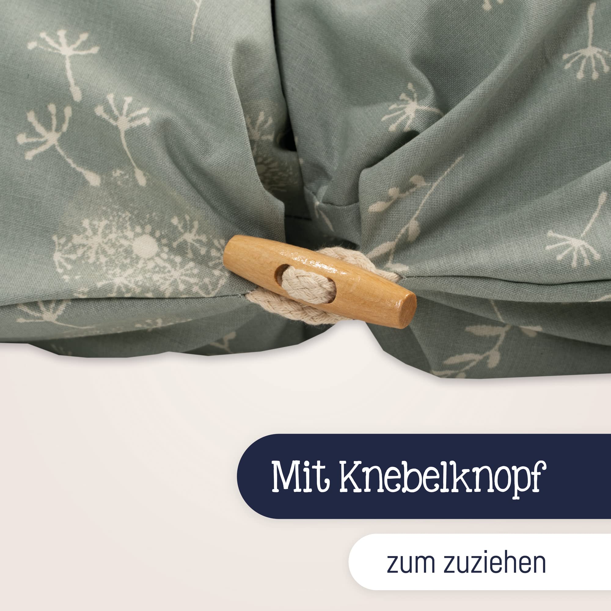 Julius Zöllner Organic Stillkissen ca. 190 cm | Füllung 42 Liter EPS-Mikroperlen | Made in Germany | Bezug aus 100% Baumwolle | Oeko-TEX® Standard 100 | Wildflower