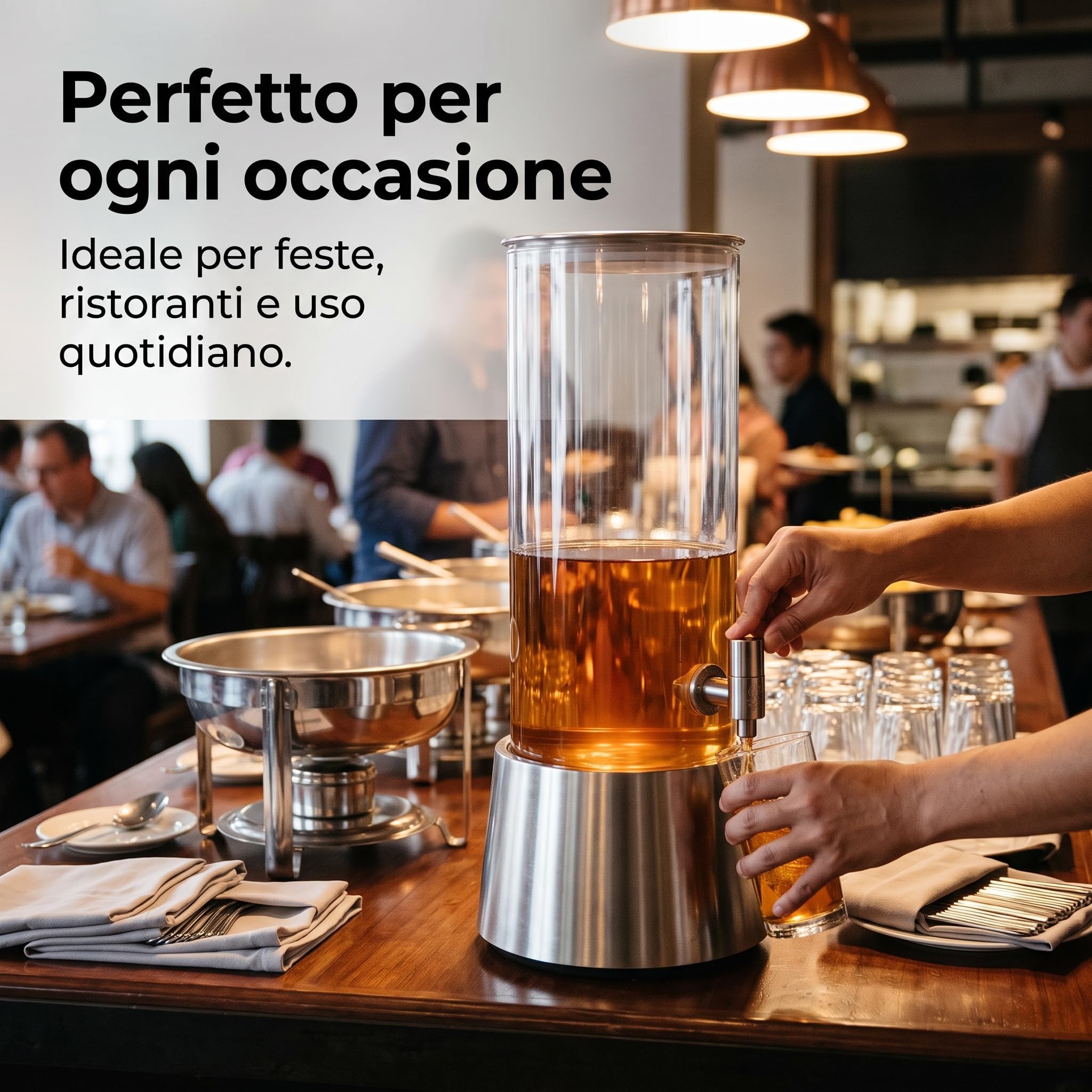 ogatore bevande 3 litri con rubinetto, dosatore cocktail p ristoranti ed eventi, p acqua, style to 2