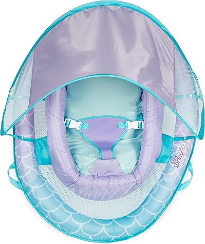 Miniatura 3 de SwimWays Flotador de primavera para bebé infantil con toldo ajustable para el sol, sirena púrpura claro 6067866