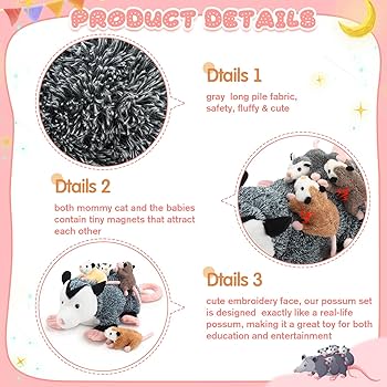 Amazon.co.jp: Hollowfly 5個 オポッサムのぬいぐるみ ママ ポッサム