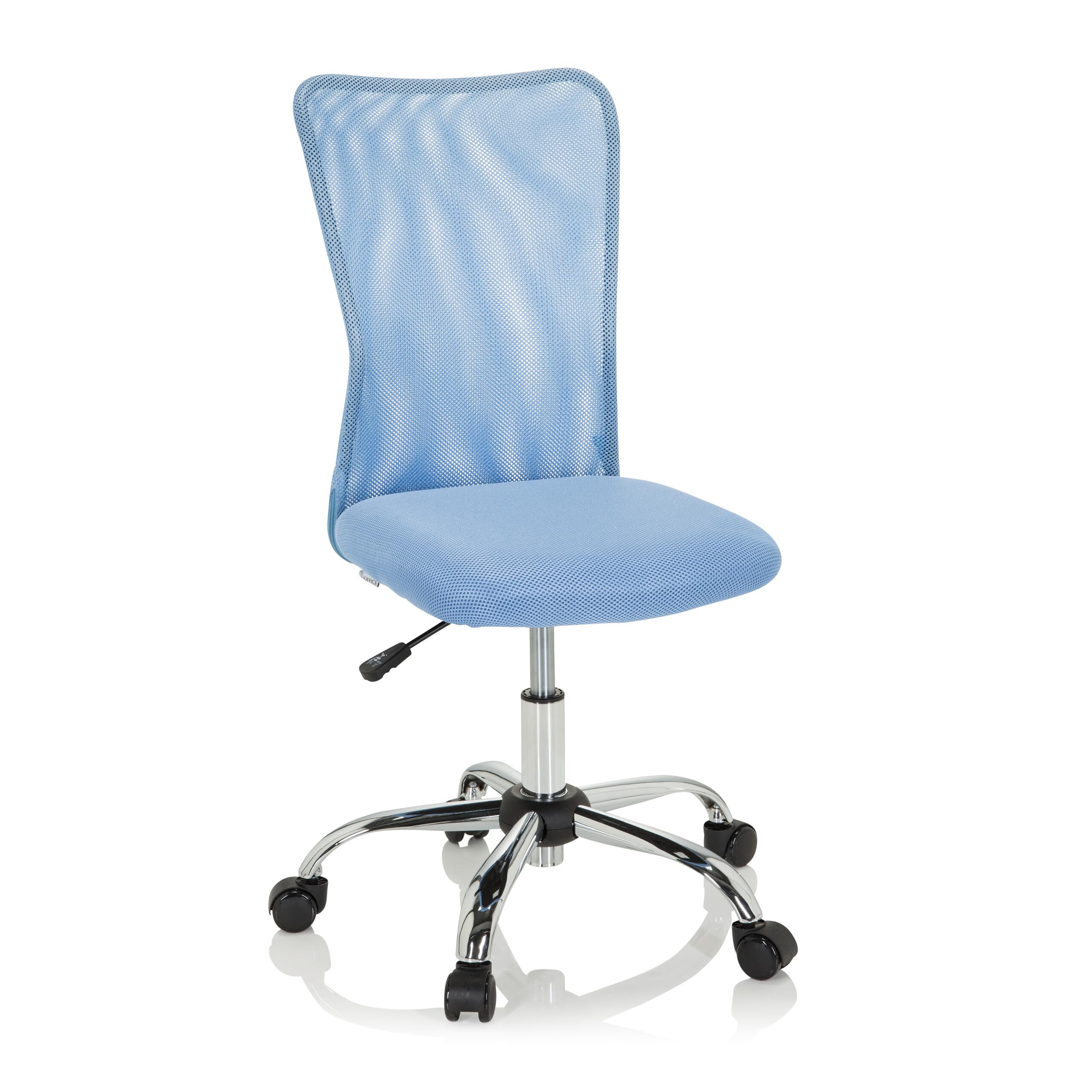 hjh OFFICE 691018 Silla Giratoria para Niños KIDDY Net I Tejido De Malla, Silla de Escritorio Juvenil, Ajustable en Altura, Azul