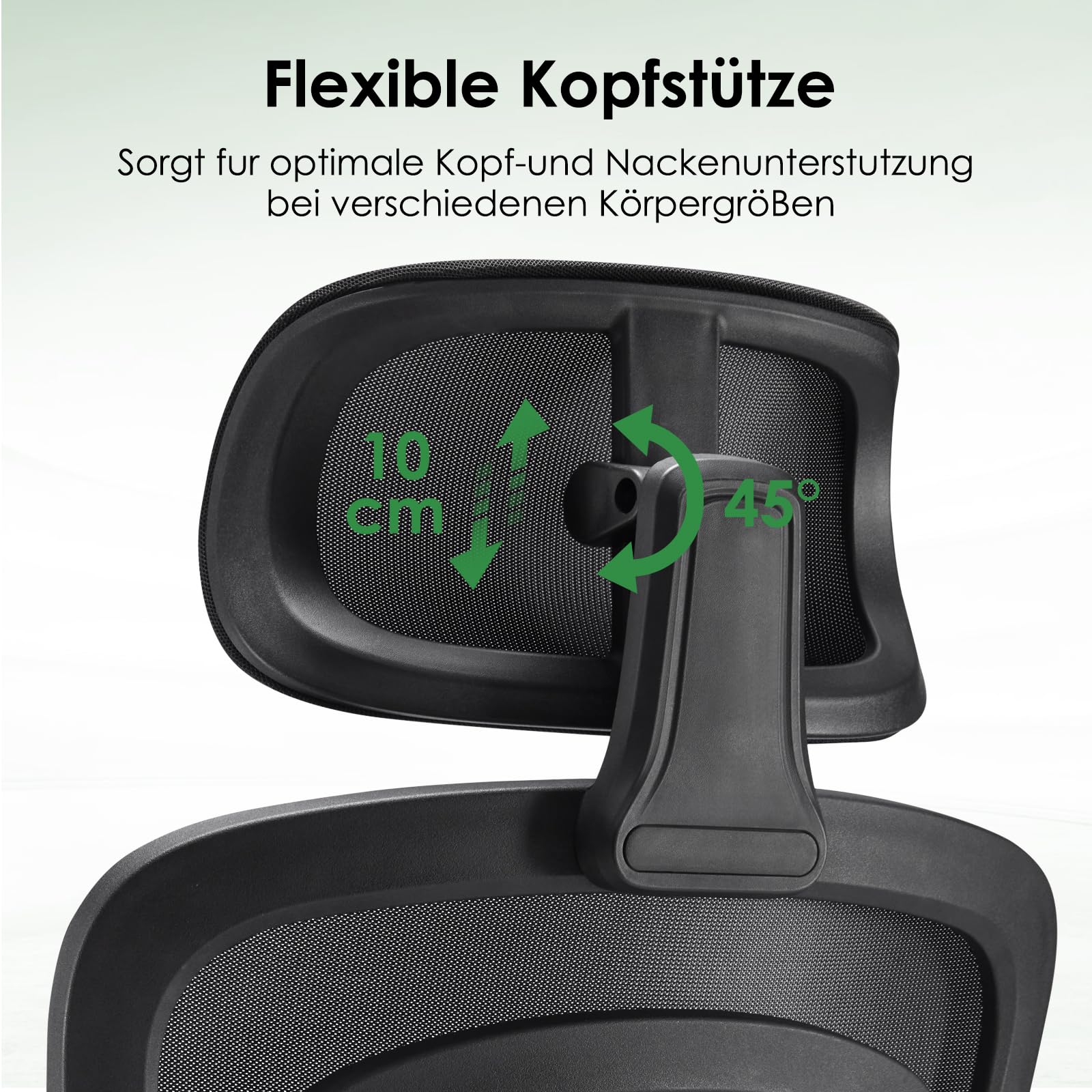Farini Ergonomischer Stuhl Büro Computer Stuhl mit Rollen Schreibtisch für Bequemer Home Office Höhenverstellbar Chefsessel Bürostuhl mit Kopfstütze