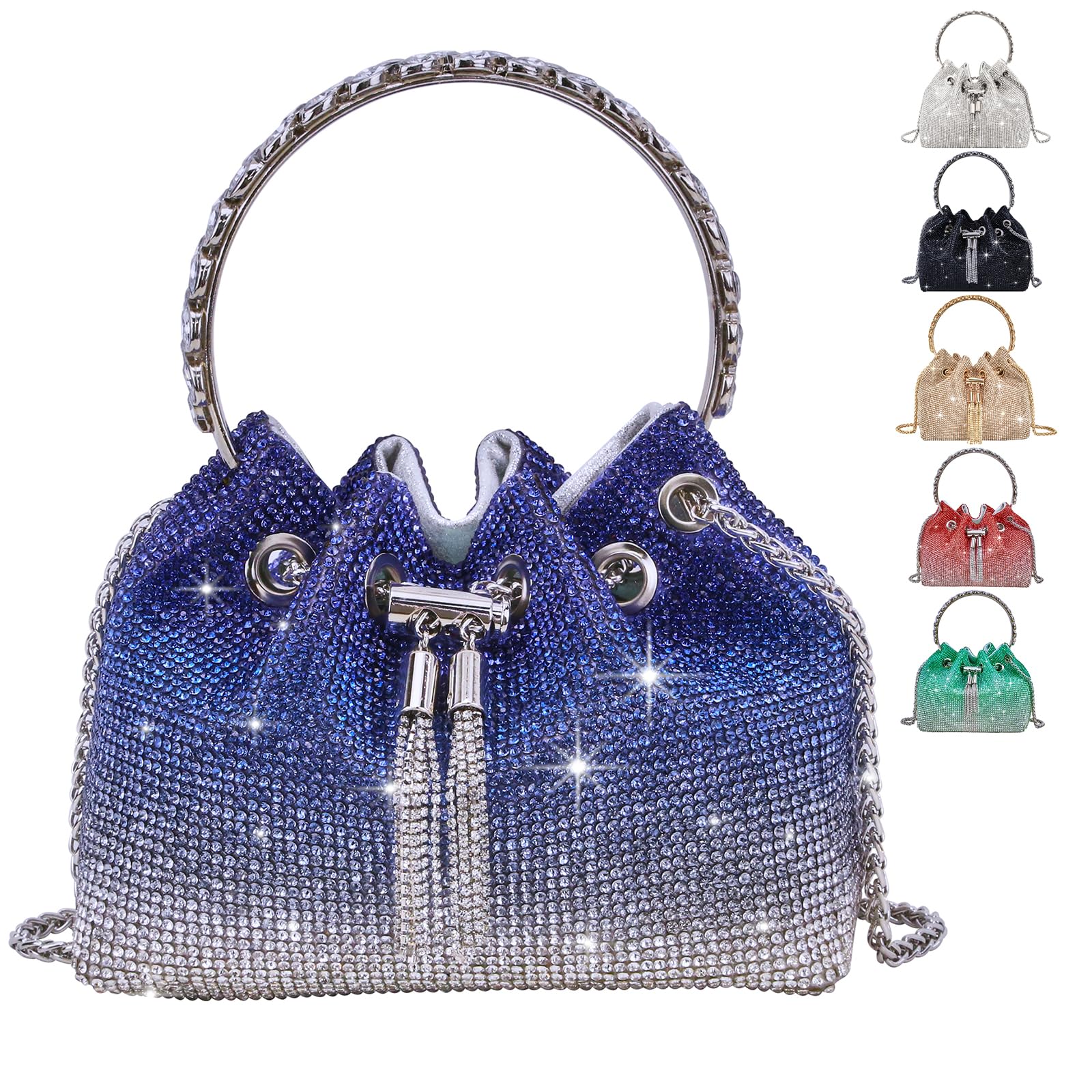 TOPALL Pochette Donna Elegante,Brillantini Strass Glitter Pochette e Clutch Donna,Borsa Donna da Sera Piccola Borsette Brillantinata con. Glitter/Matrimonio/Festa/Bar/Modo