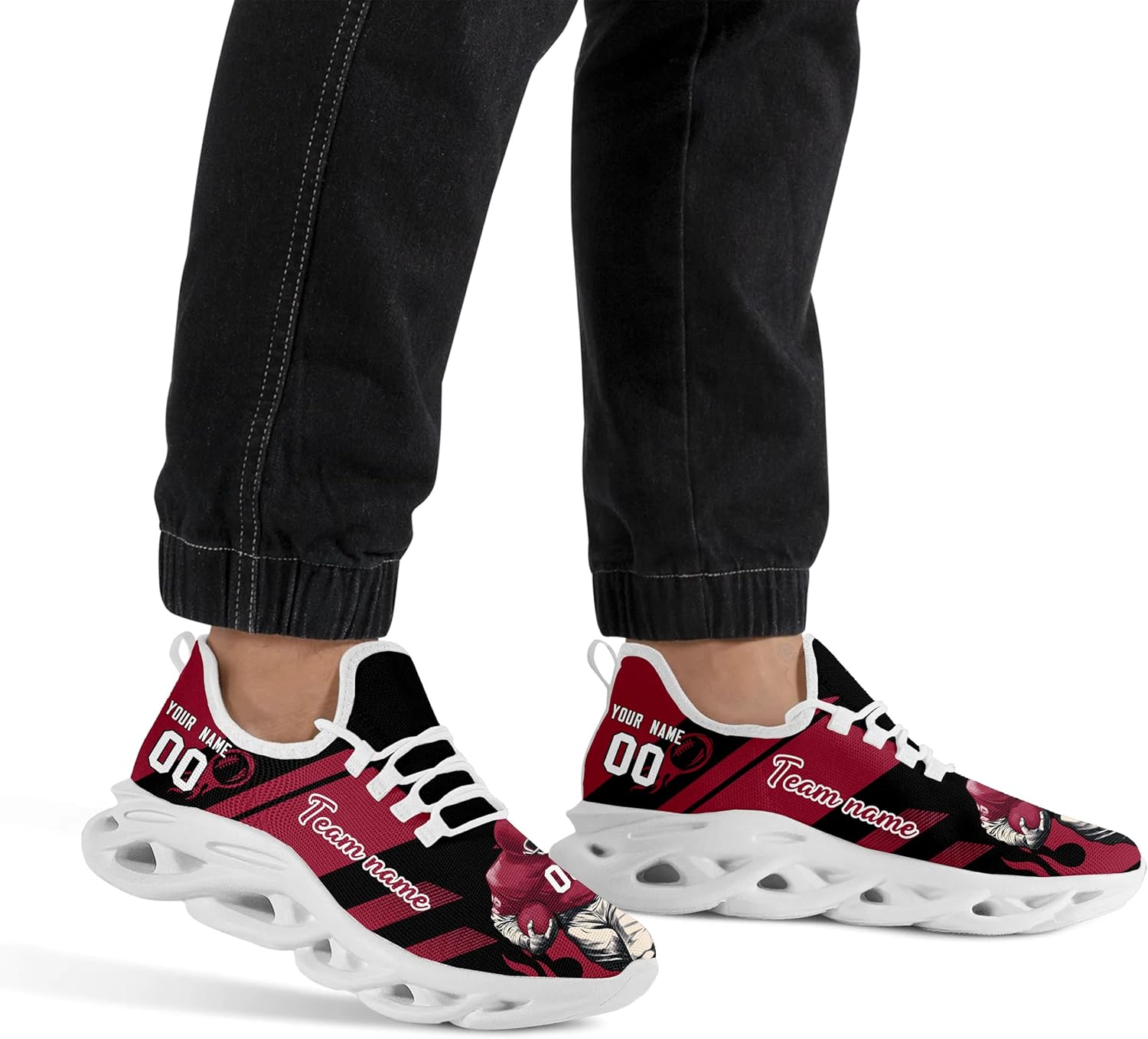 City Custom Football Mascot Flex Sneakers Personalized Name Number Athletic Breathable Rugby Shoes for Men Women Fans Gift - Image 6