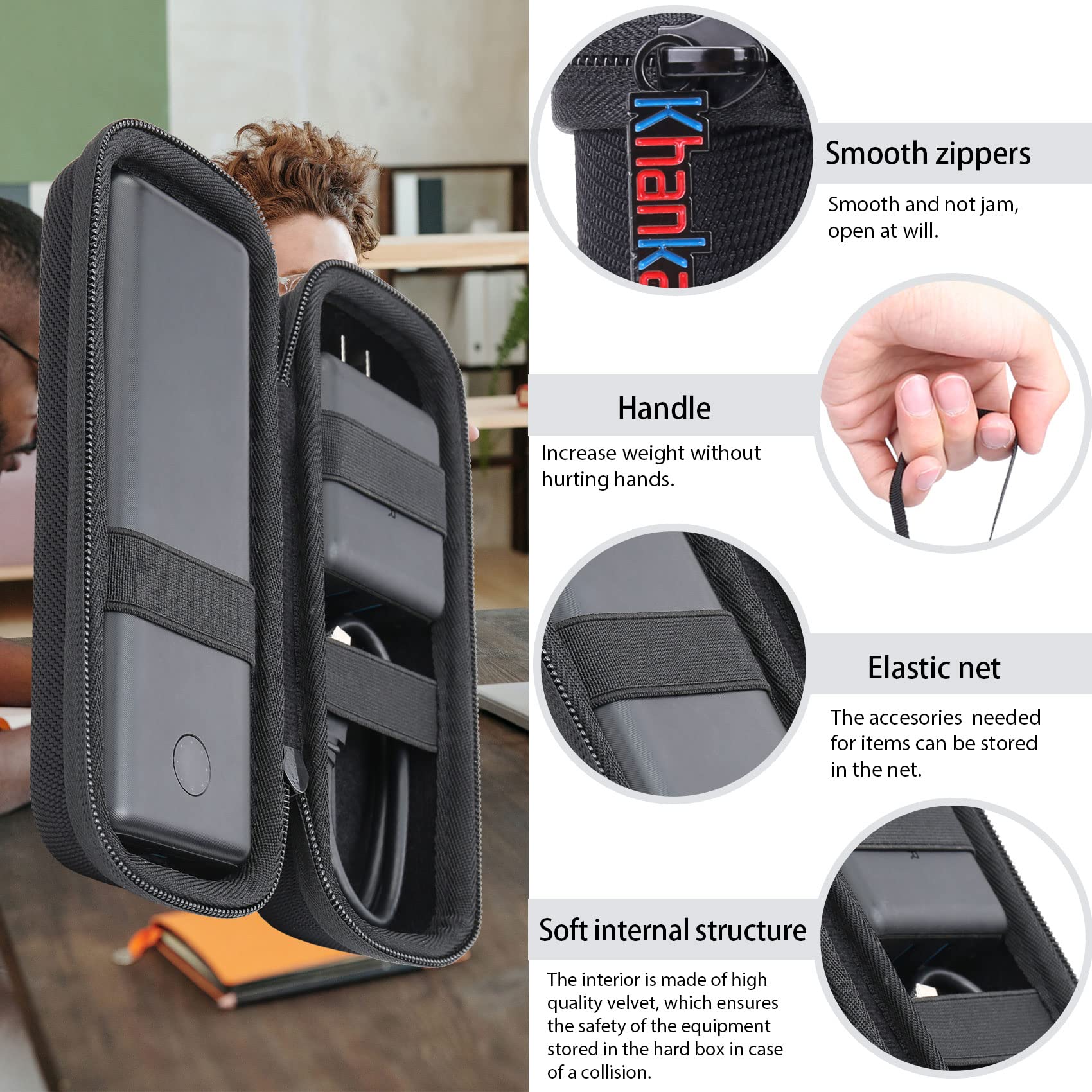 Amazon | khanka ハードトラベルケース 交換用 Anker PowerCore 20100