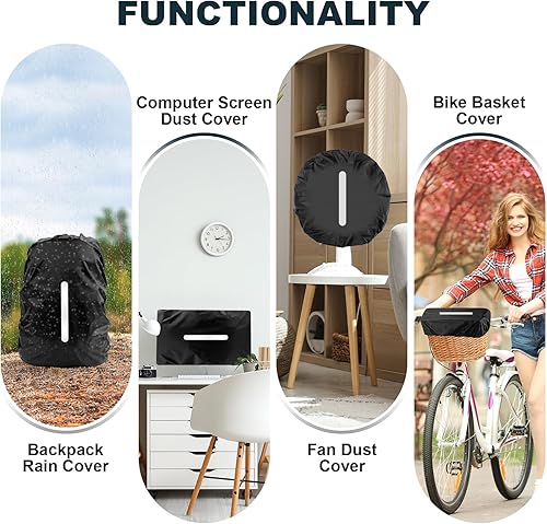 Miniatura 52 de LAMA 2 fundas impermeables de lluvia para mochila, protector reflectante a prueba de lluvia para antipolvo y antirrobo, L 41L-55L negro y azul