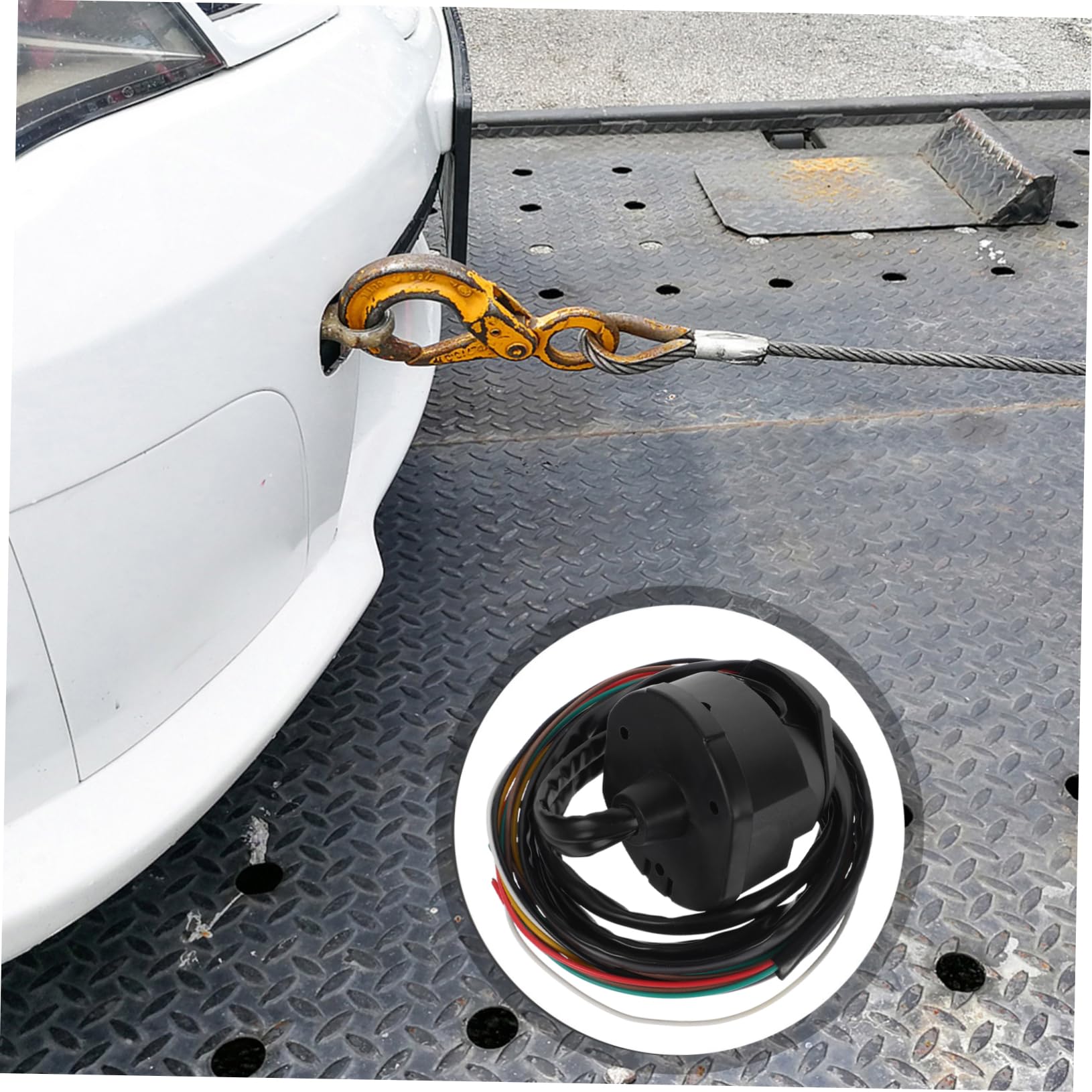 4piezas De Remolque Vías Redondo Adaptador De Enchufe para Trailers Instalación Rápida y Material Resistente Cable Accesorio Compatible para Conexiones De Remolque