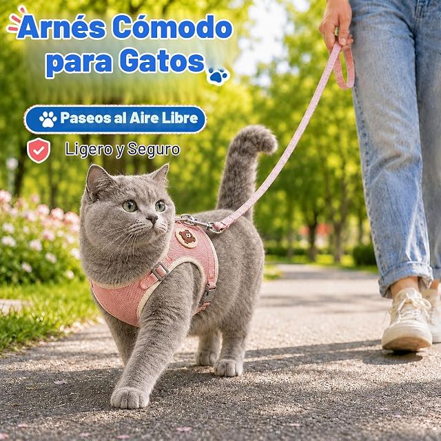 Foto 5 de 7 de pclapora 2 Piezas Correa para Conejo, Arnés Ajustable Transpirable de 120cm
